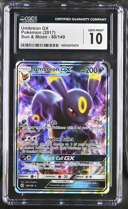 Pokemon Umbreon GX 80/149 Sun & Moon English Ultra Rare Gem Mint 10 (2017)