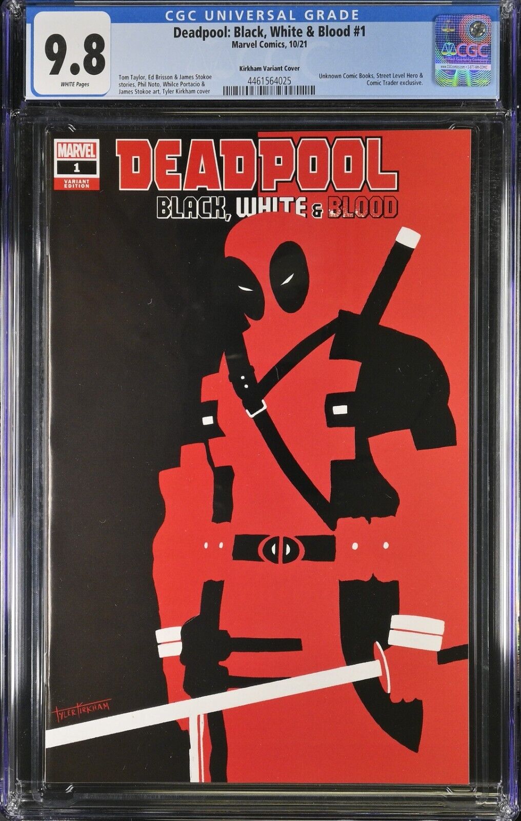 Deadpool: Black, White & Blood #1 Kirkham Variant Cover CGC 9.8 (2021)