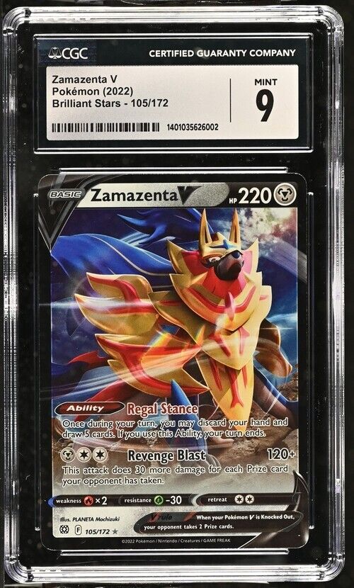 Pokemon Zamazenta V 105/172 Brilliant Stars English 9 (2022)