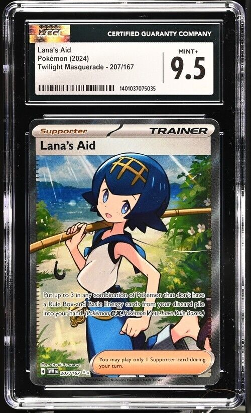 Pokemon Lana's Aid 207/167 Twilight Masquerade - TWM EN English Mint+ 9.5 (2024)