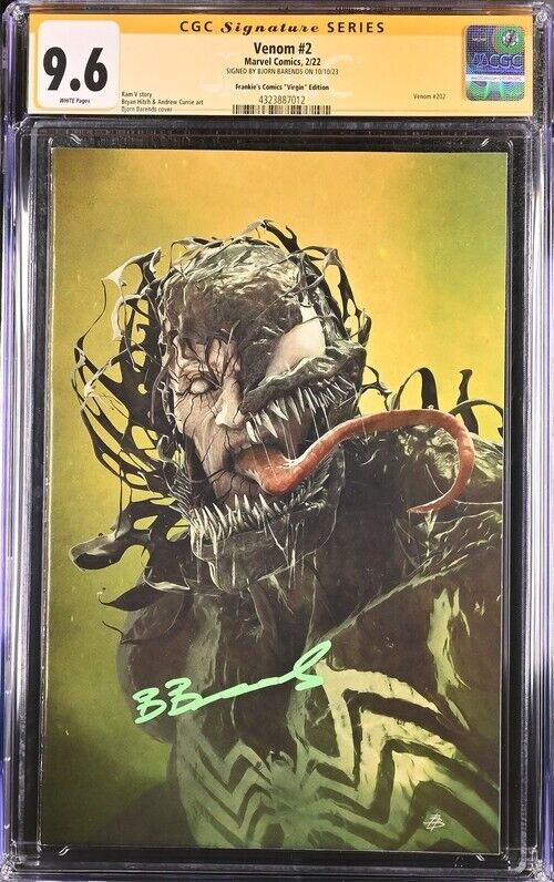 Venom #2 Virgin Signed by Barends Virgin, 9.6