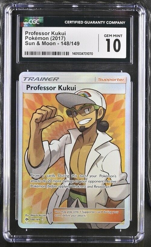 Pokemon Professor Kukui 148/149 Sun & Moon English Ultra Rare Gem Mint 10 (2017)