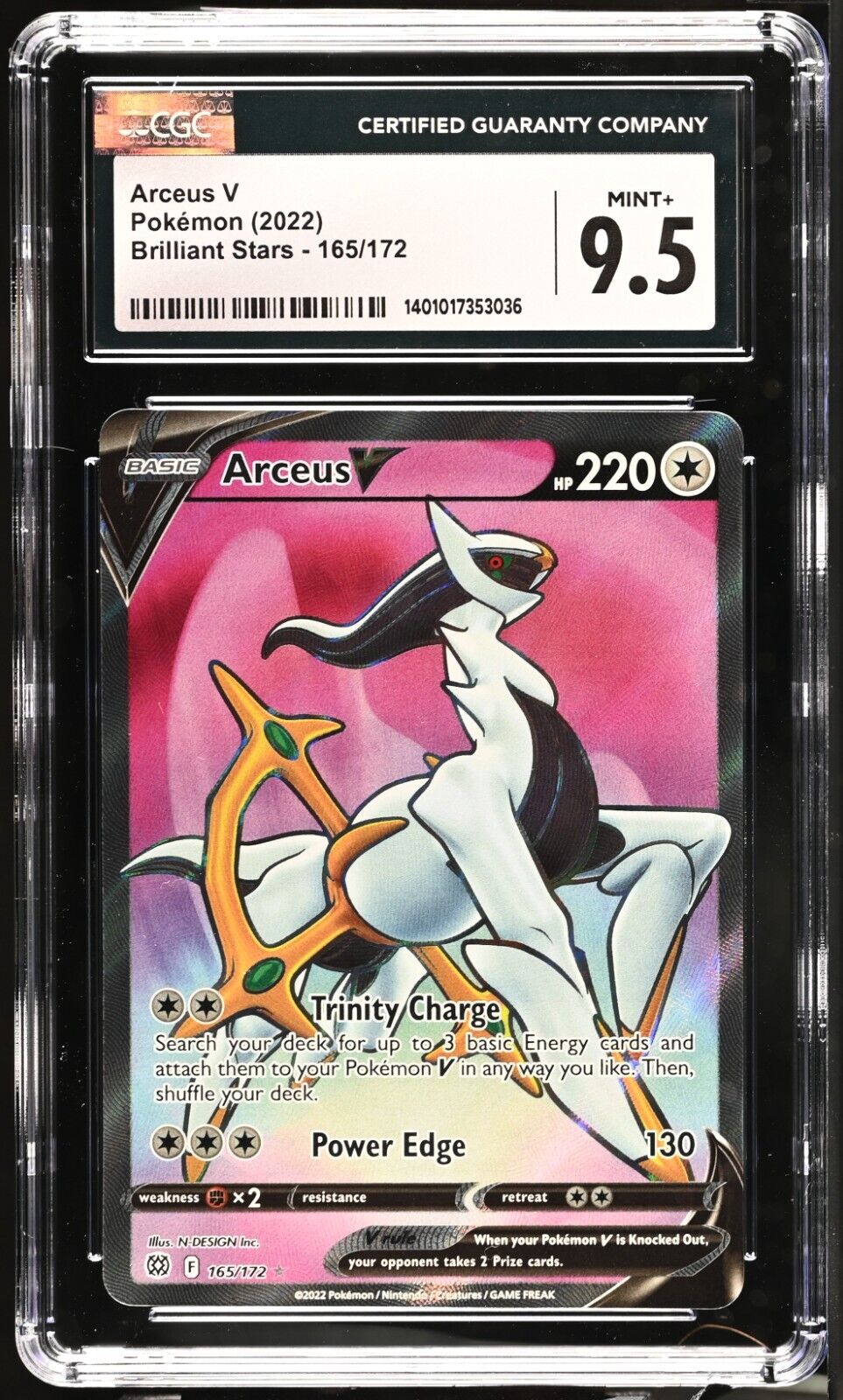 Pokemon Arceus V 165/172 Brilliant Stars English Mint+ 9.5 (2022)