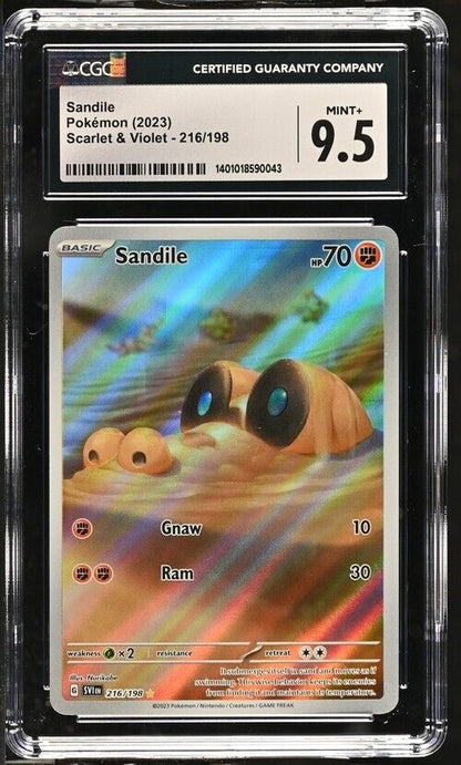 Pokemon Sandile 216/198 Scarlet & Violet - SV1EN English Mint+ 9.5 (2023)