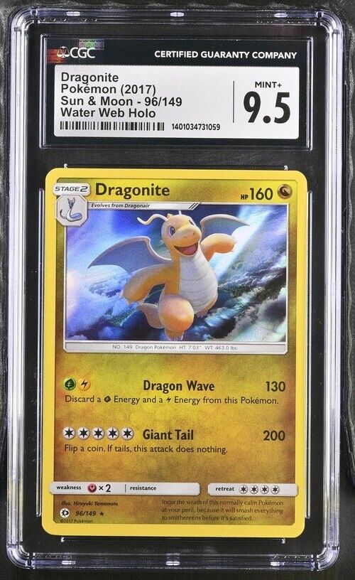 Pokemon Dragonite 96/149 Sun & Moon English Rare Mint+ 9.5 (2017)