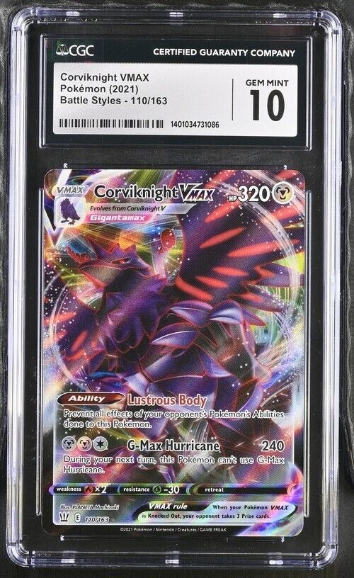 Pokemon Corviknight VMAX 110/163 Battle Styles English Gem Mint 10 (2021)