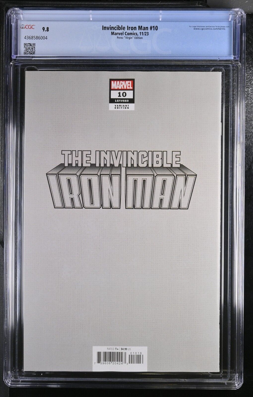 Invincible Iron Man #10 1:100 Perez Virgin Edition CGC 9.8 (2023)