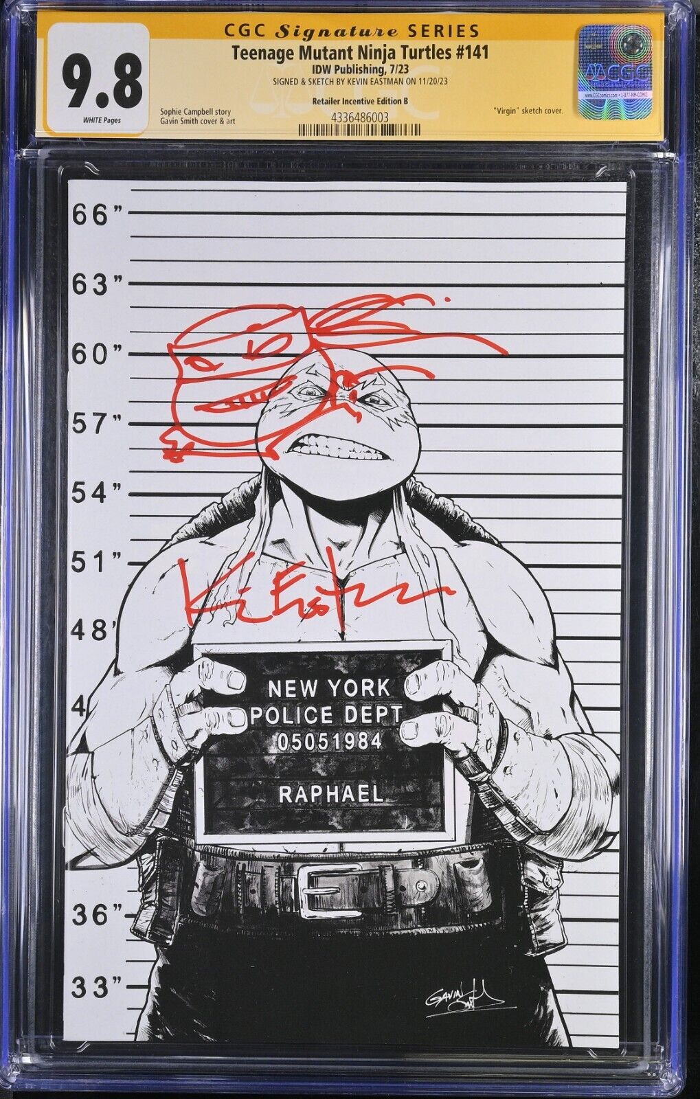 TMNT #141 RI Edition B Eastman Sketch & Sig 1:25 CGC 9.8 (2023)