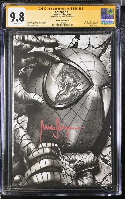 Carnage #1 Virgin Sketch Cover Signed by Suayan, 9.8