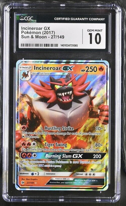 Pokemon Incineroar GX 27/149 Sun & Moon English Ultra Rare Gem Mint 10 (2017)