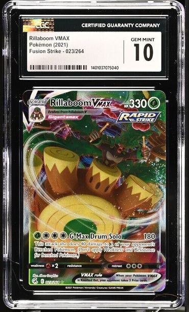 Pokemon Rillaboom VMAX 023/264 Fusion Strike English Gem Mint 10 (2021)