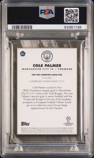 2021 TOPPS INCEPTION UEFA COLE PALMER HIGHLIGHTS-GREEN PSA 10 /99