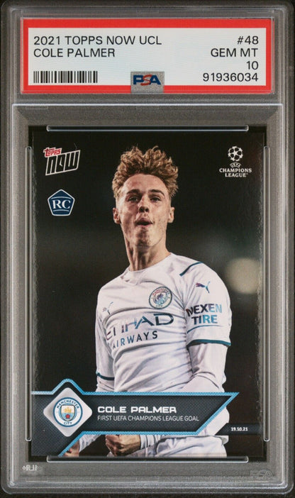 2021 TOPPS NOW UEFA CHAMPIONS LEAGUE 48 COLE PALMER PSA 10 Rookie