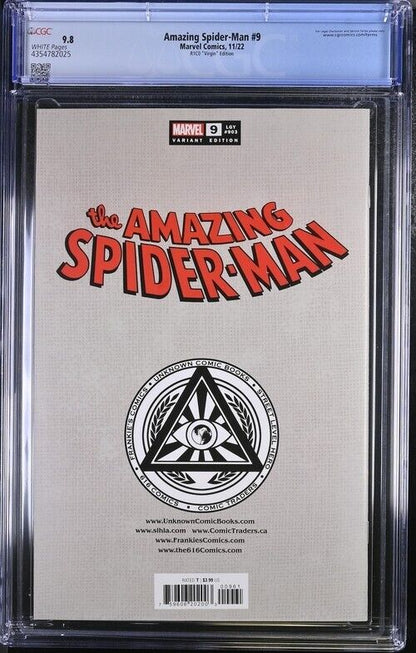 Amazing Spider-Man #9 R1C0 Virgin Variant  CGC 9.8 (2022)