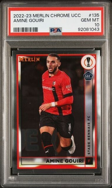 2022-23 TOPPS MERLIN CHROME UEFA AMINE GOUIRI 135 PSA 10