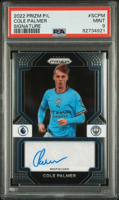 2022-23 PANINI PRIZM PREMIER LEAGUE SIGNATURES COLE PALMER SCPM PSA 9