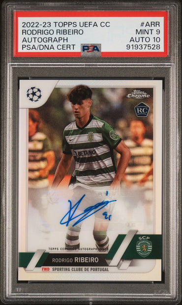 2022 TOPPS UEFA CLUB AUTOGRAPHS RODRIGO RIBEIRO ARR PSA 9