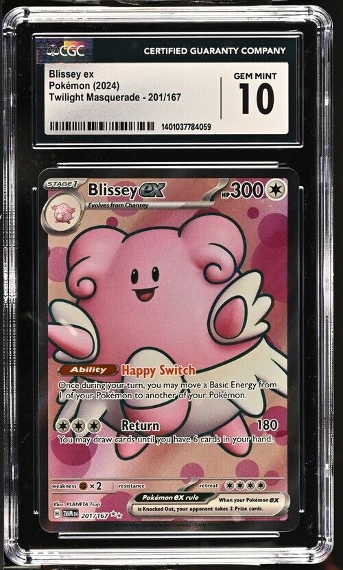 Pokemon Blissey ex 201/167 Twilight Masquerade - TWM EN English Gem Mint 10 2024