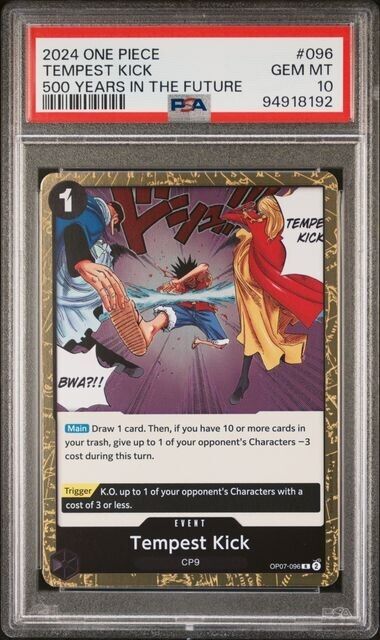 One Piece TCG OP07-096 Tempest Kick English Gem Mint 10 (2024)