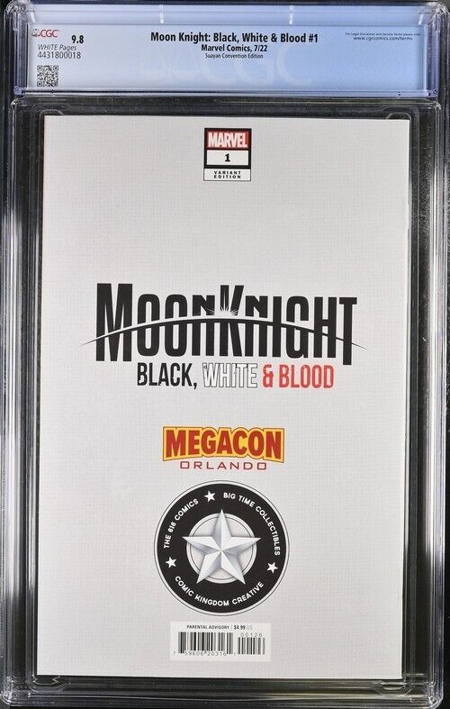 Moon Knight: Black, White & Blood #1 Suayan Convention Edition CGC 9.8 (2022)