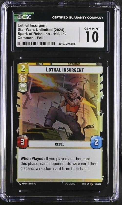 Star Wars Lothal Insurgent 190/252 Spark of Rebellion English C Gem Mint 10 2024