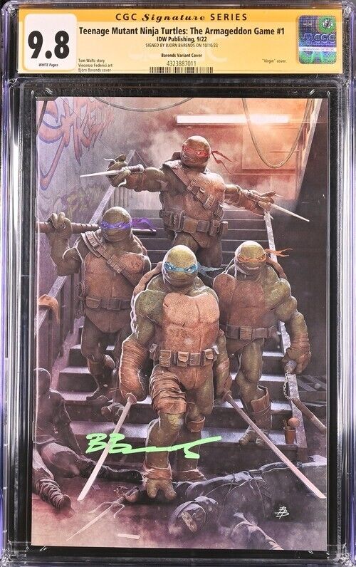 TMNT: The Armageddon Game #1 Signed by Barends, 9.8