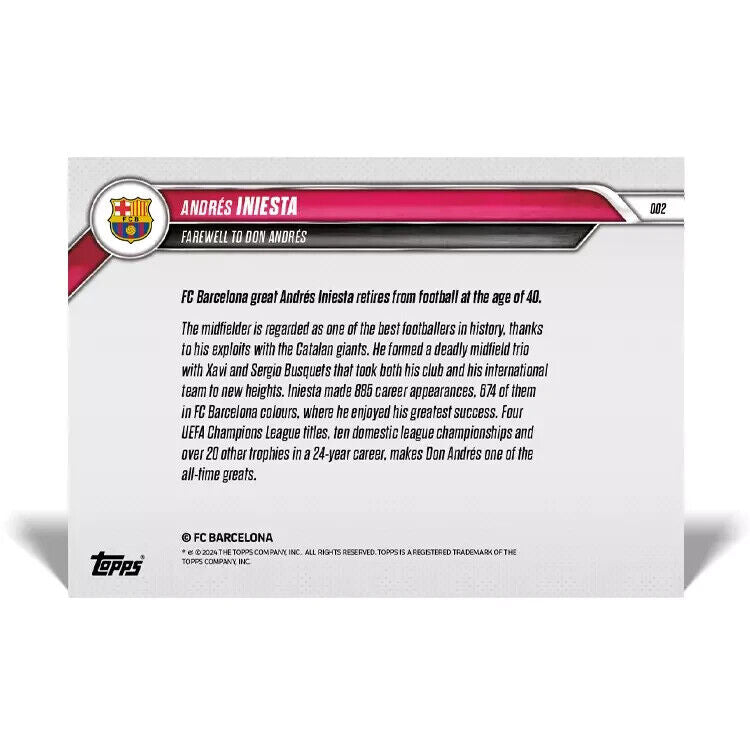 Andrés Iniesta - Farewell- FC Barcelona Topps NOW® Card 2