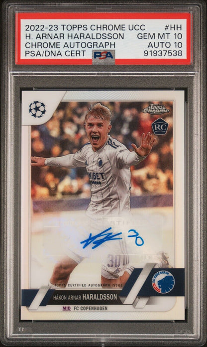 2022-23 TOPPS CHROME UEFA CHROME AUTOGRAPHS H. ARNAR HARALDSSO PSA 10