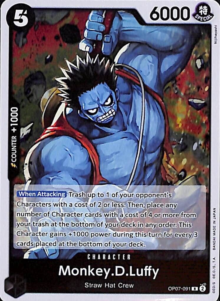 Monkey D. Luffy OP07-091 Parallel R Foil English One Piece Card Game