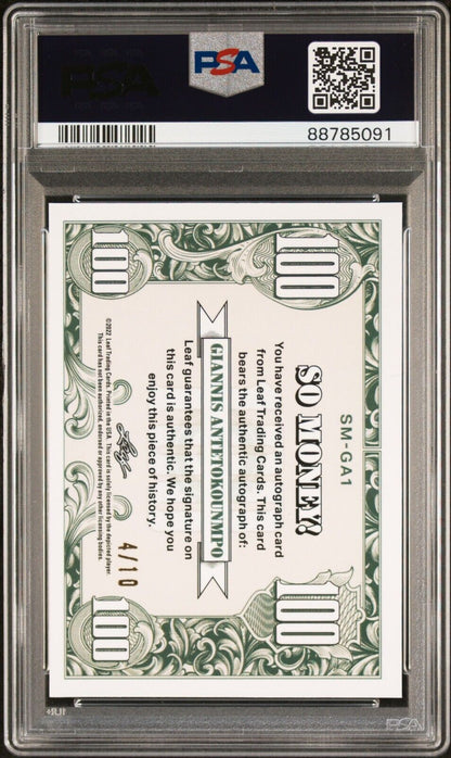 2021 LEAF METAL SO MONEY AUTOGRAPHS GIANNAS ANTETOKOUNMPO /10