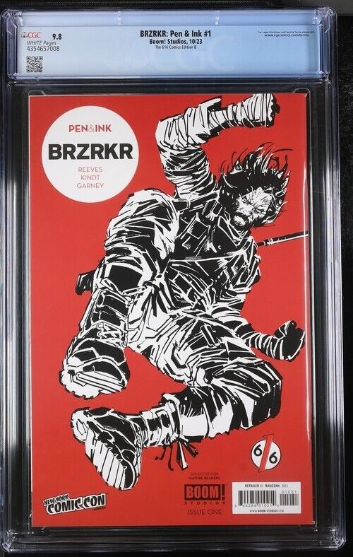 BRZRKR: Pen & Ink #1 Rahzzah Virgin Foil Cover 616 Edition B CGC 9.8 (2023)