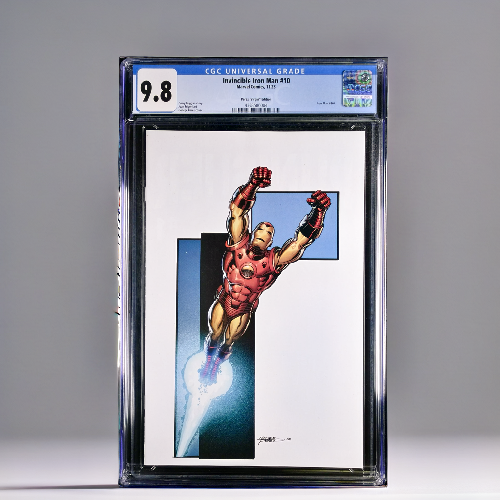 Invincible Iron Man #10 1:100 Perez Virgin Edition CGC 9.8 (2023)