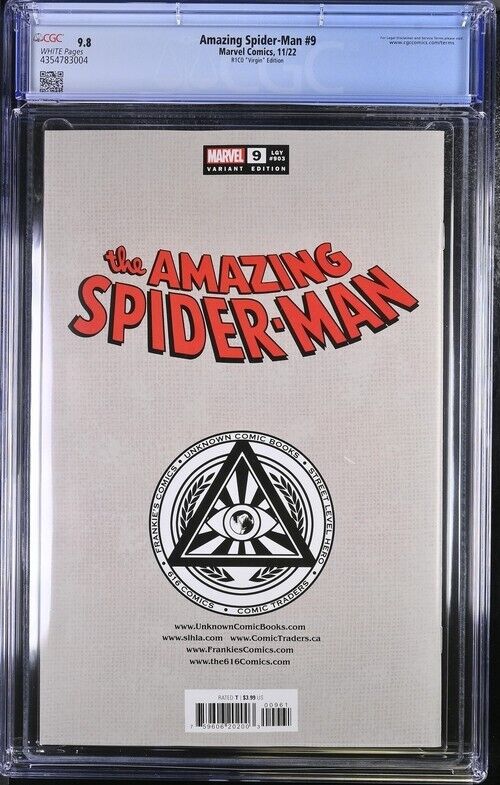 Amazing Spider-Man #9 R1c0 Virgin Variant CGC 9.8 (2022)