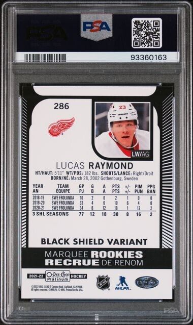 2021 UPPER DECK O-PEE-CHEE PLATINUM Lucas Raymond 286 Mint 9