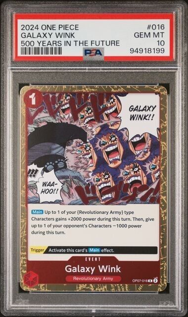 One Piece TCG OP07-016 Galaxy Wink English Gem Mint 10 (2024)