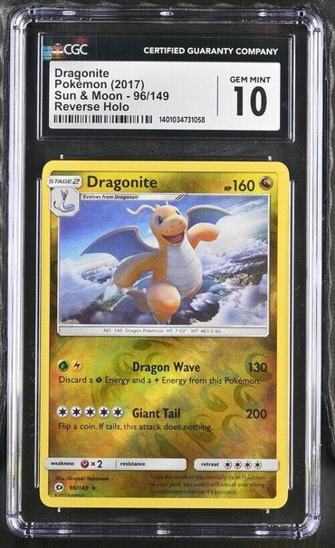 Pokemon Dragonite 96/149 Sun & Moon English Rare Gem Mint 10 (2017)