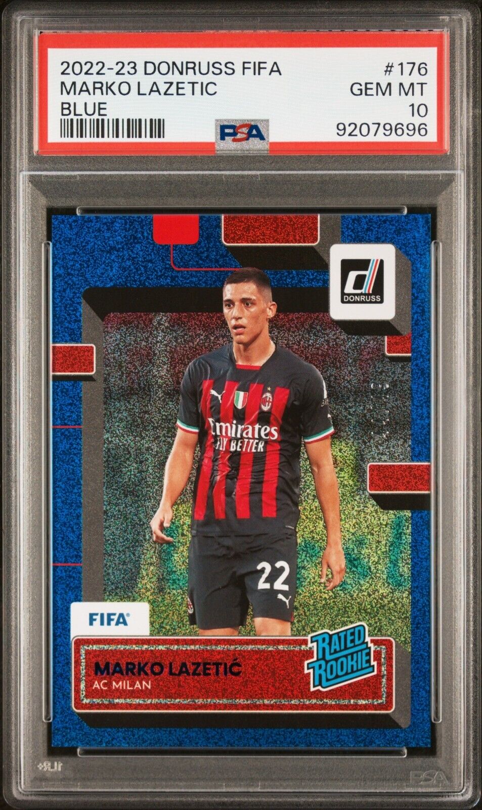 2022 PANINI DONRUSS FIFA MARKO LAZETIC 176 BLUE PSA 10 /49