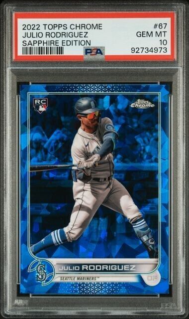 2022 TOPPS CHROME SAPPHIRE EDITION Julio Rodriquez #67 Gem Mint 10