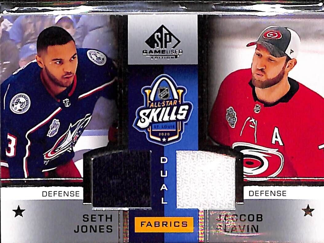 2020-21 SP Game Used All-Star Skills Fabrics Dual Seth Jones / Jaccob Slavin