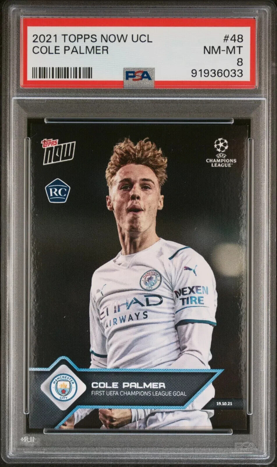 2021 TOPPS NOW UEFA CHAMPIONS LEAGUE 48 COLE PALMER PSA 8