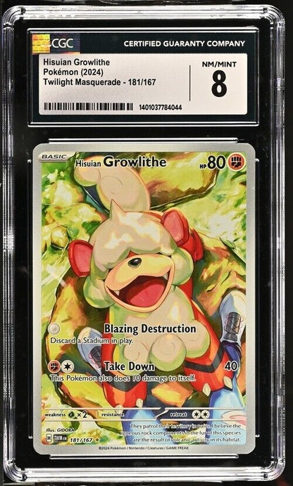 Pokemon Hisuian Growlithe 181/167 Twilight Masquerade - TWM EN English 8 (2024)