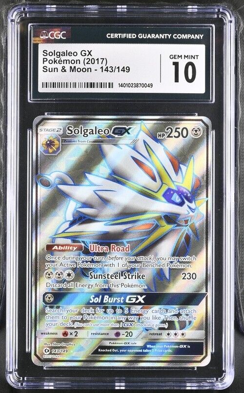 Pokemon Solgaleo GX 143/149 Sun & Moon English Ultra Rare Gem Mint 10 (2017)