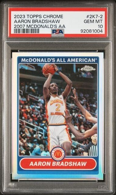 2023 TOPPS CHROME 2007 MCDONALD'S ALL-AMERICAN Aaron Bradshaw 2K7-2 Gem Mint 10