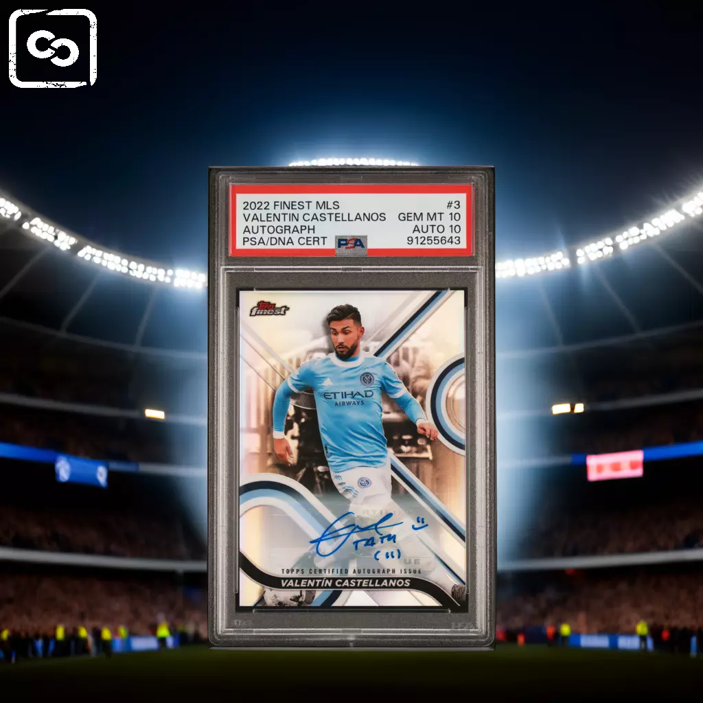 2022 TOPPS FINEST MLS VALENTIN CASTELLANOS 3 AUTOGRAPH PSA 10