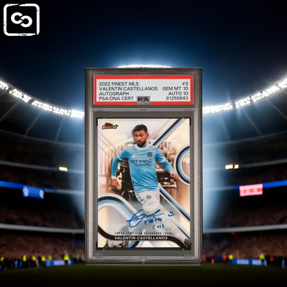 2022 TOPPS FINEST MLS VALENTIN CASTELLANOS 3 AUTOGRAPH PSA 10