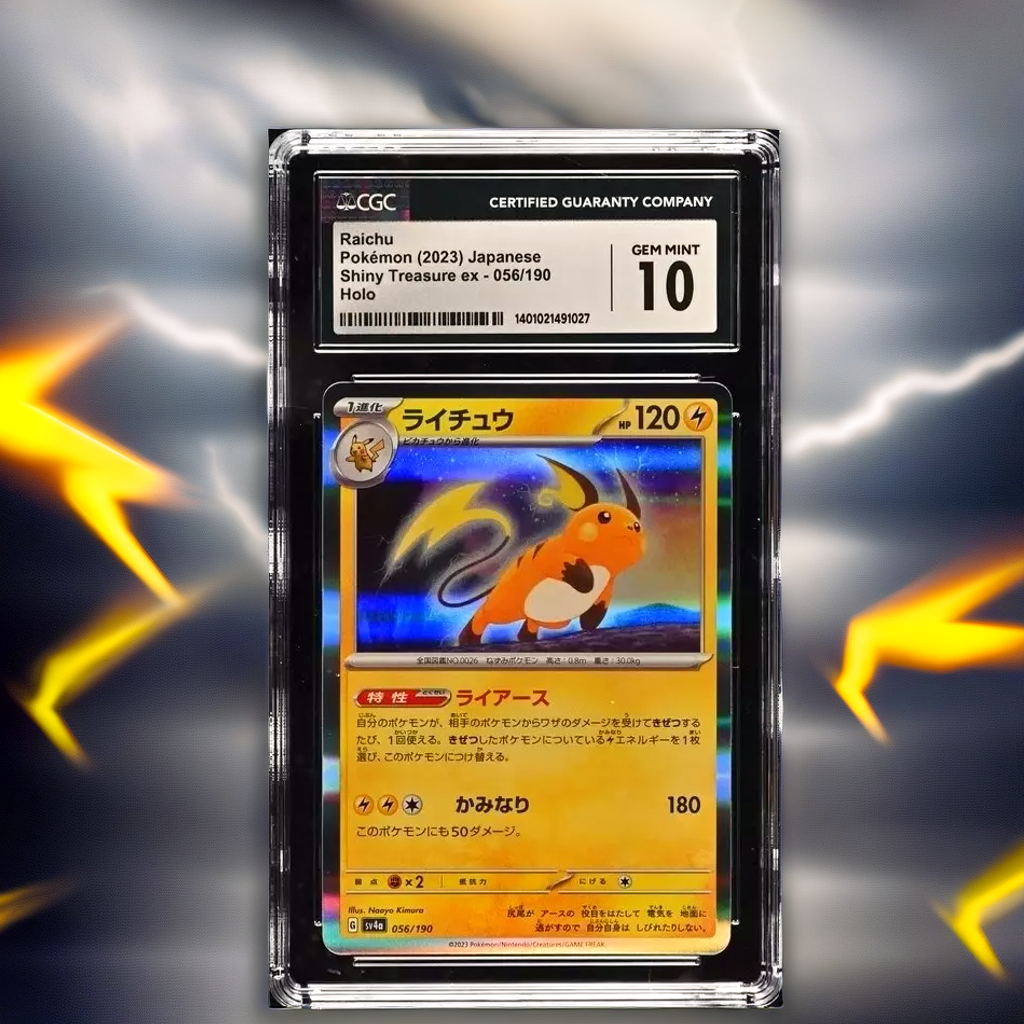 Pokemon Raichu 056/190 Shiny Treasure ex - sv4a Japanese Holo Gem Mint 10 (2023)