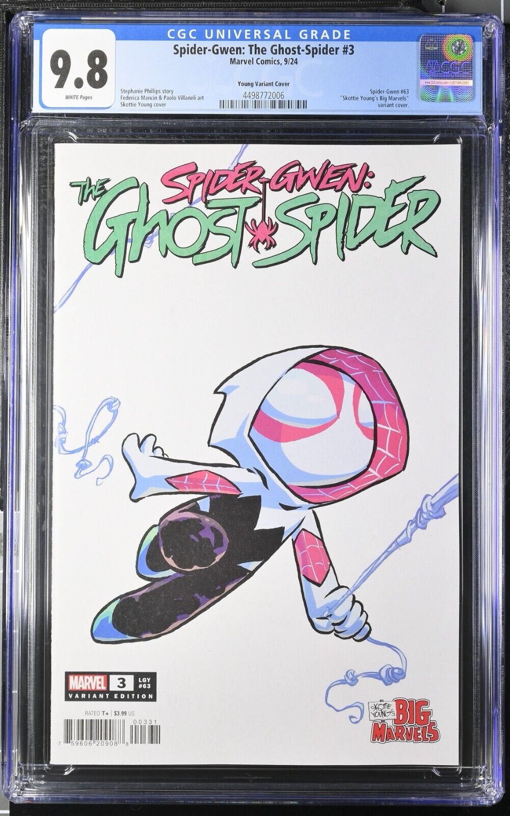 Spider-Gwen: The Ghost-Spider #3 Young Variant Cover CGC 9.8 (2024)