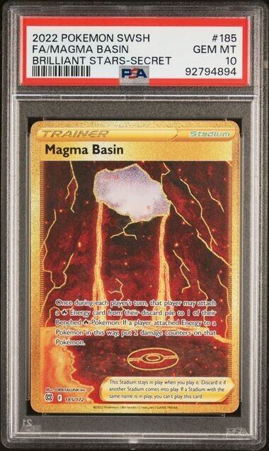 Pokemon Magma Basin 185 Sword & Shield Brilliant Stars English Gem Mint 10 2022