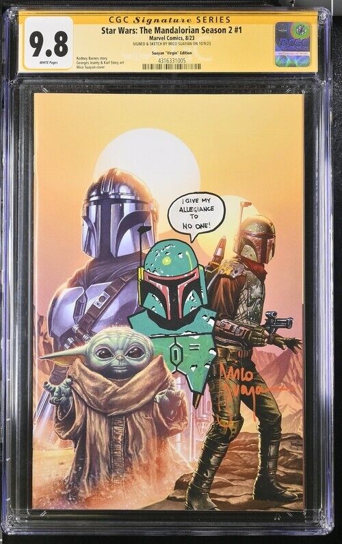 Star Wars: The Mandalorian Season 2 1 8/23 SIGNED & SKETCH BY MICO SUAYAN