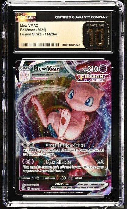 Pokemon Mew VMAX 114/264 Fusion Strike English Pristine 10 (2021)